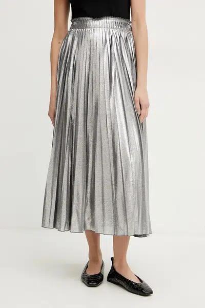 Sukně Weekend Max Mara stříbrná barva, midi, áčková, 2515101051600