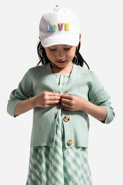 Dětská bavlněná kšiltovka Coccodrillo bílá barva, s aplikací, ACCESSORIES SUMMER GIRL