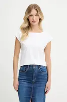 Bavlněné tričko Pepe Jeans dámské, bílá barva, odkrytá záda, PL506117