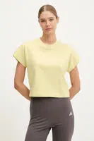 Bavlněné tričko adidas ALL SZN dámské, žlutá barva, JJ1239