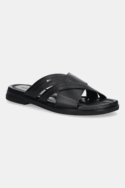 Kožené pantofle Tommy Hilfiger PREMIUM TH CC LTH SANDAL