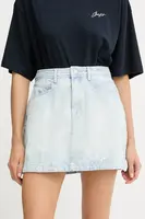 Džínová sukně BOSS Orange modrá barva, mini, pouzdrová, 50534202