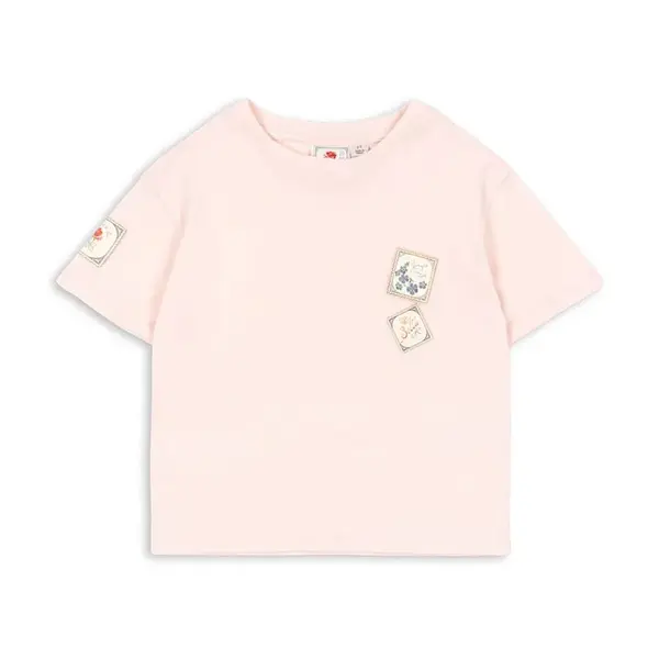 Dětské bavlněné tričko Konges Sløjd RHW X KS LETTRE TEE OCS růžová barva, s potiskem, Rosie Huntington Whiteley KS103612