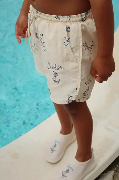 Kraťasy Konges Sløjd ASNOU SWIM SHORTS béžová barva, KS103344