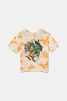 Dětské bavlněné tričko United Colors of Benetton oranžová barva, 3ORKC10P3