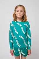 Plavecké tričko s dlouhým rukávem Bobo Choses Wavy tyrkysová barva, 125AC111