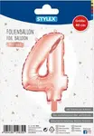 Číslo 4 nafukovací růžovozlaté / stříbrné 40cm
