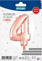 Číslo 4 nafukovací růžovozlaté / stříbrné 40cm