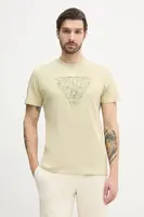 Bavlněné tričko Guess béžová barva, s aplikací, M5GI16 K8FQ4