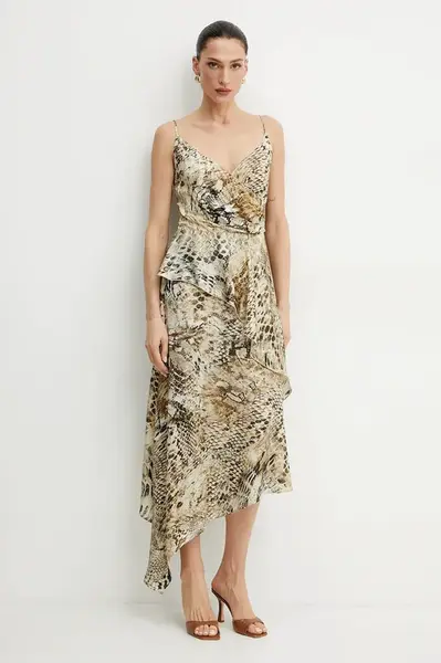 Šaty Marciano Guess GISELLE béžová barva, midi, 5GGK09 7298A