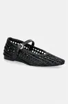 Tommy Hilfiger baleríny WOVEN LEATHER MIX BALLERINA