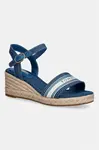 Tommy Hilfiger sandály na klínk MID WEDGE ESPAD WEBBING