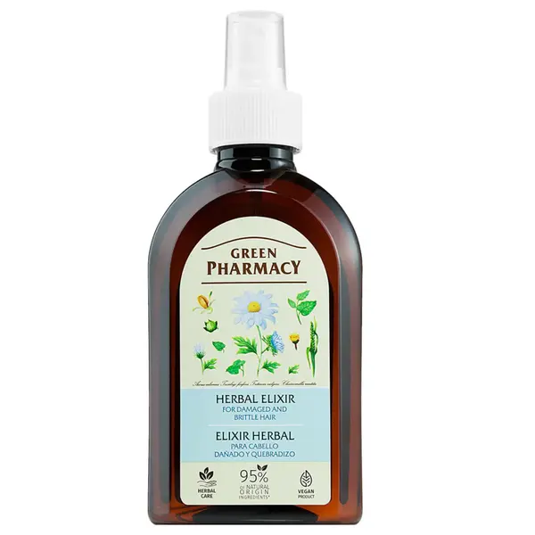 Bylinný sprej pro poškozené a lámavé vlasy Green Pharmacy Herbal Elixir - 250 ml