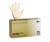 Nitrilové rukavice Espeon Nitril Sparkle - 100 ks, perleťové zlaté, velikost XS (100148) + dárek zdarma