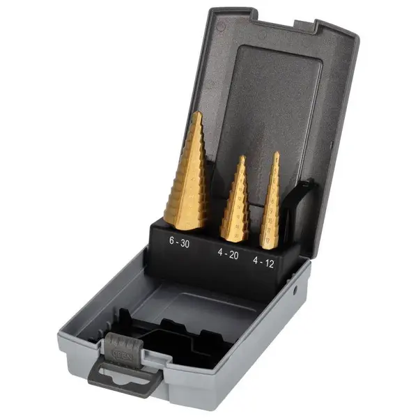 Vrták stupňovitý HSS RP, STALCO PERFECT, set 3 ks