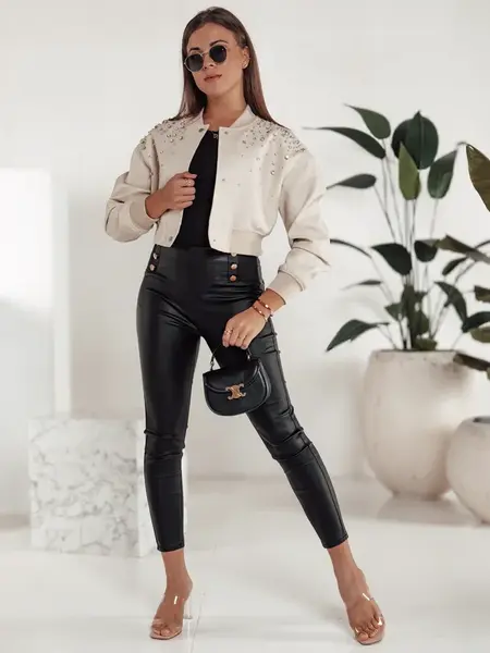 Dámske čierne kožené nohavice SKINLOVE