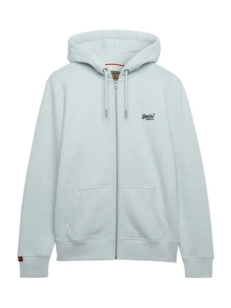 Superdry & Co Tepláková bunda 'ESSENTIAL'  modrá melírovaná
