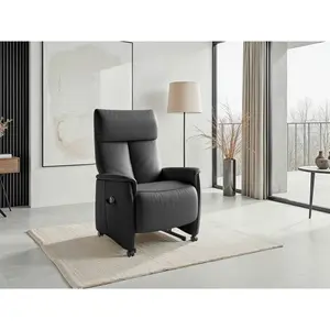 Sit & More RELAXAČNÍ KŘESLO, kůže, černá