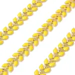 Brass Enamel Leaf Link Chains