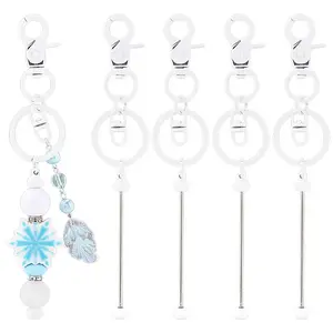 12Pcs Alloy Beadable Keychain Bar