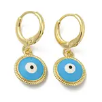 Golden Brass Dangle Leverback Earrings