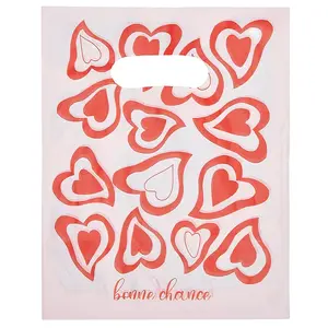100Pcs Heart Printed Eco-Friendly Reusable Bags