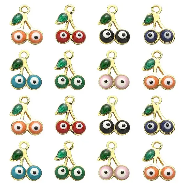 50Pcs Rack Plating Brass Enamel Pendants