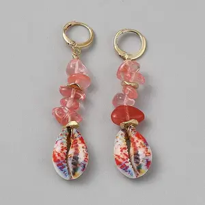Alloy Shell Shape Leverback Earrings