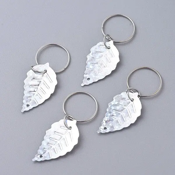 Plastic Paillette/Sequin Hair Braid Rings Pendants