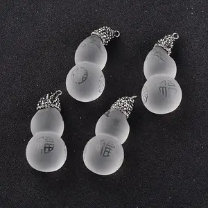 Frosted Calabash with Chinese Blessing Glass Pendants