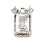 Brass Pave Clear Cubic Zirconia Charms