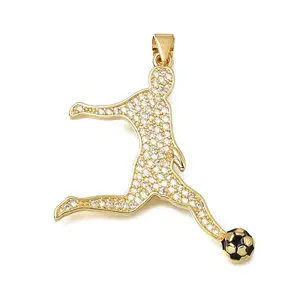 Brass Micro Pave Clear Cubic Zirconia Pendants