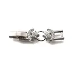Brass Micro Pave Clear Cubic Zirconia Fold Over Clasps
