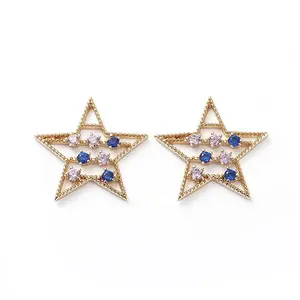 Brass Micro Pave Cubic Zirconia Pendants