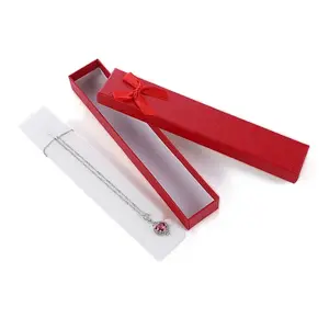 Rectangle Paper Necklace Boxes with Bowknot