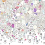 1500Pcs 3 Styles Resin Half Round Bubble Beads