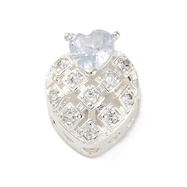 Rack Plating Brass Micro Pave Cubic Zirconia Beads
