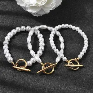 Plastic Pearl Beaded Bracelets for Women