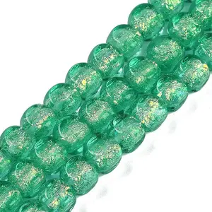 Handmade Foil Lampwork Beads Strands