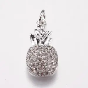 Brass Micro Pave Cubic Zirconia Pendants