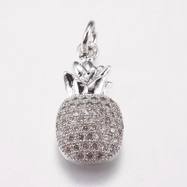 Brass Micro Pave Cubic Zirconia Pendants
