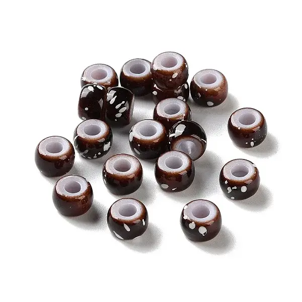 Spray Painted ABS Plastic European Beads