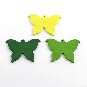 Dyed Butterfly Wood Pendants