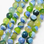 Natural Fire Crackle Agate Bead Strands