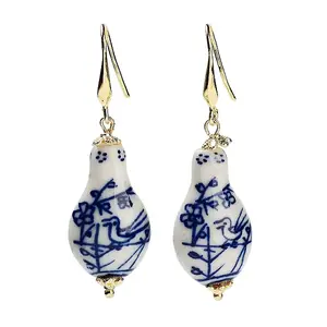 Gourd Porcelain Dangle Earrings
