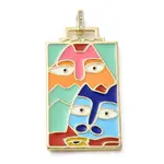 Brass Micro Pave Cubic Zirconia Pendant with Enamel