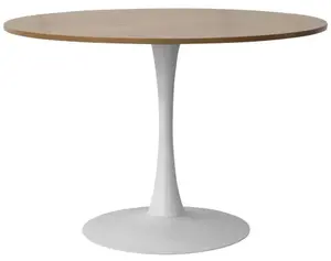 Okrúhly jedálenský stôl Ronduel, 110 cm, biely/dub%