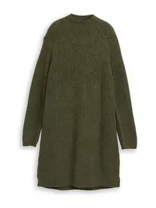 TOM TAILOR DENIM Pletené šaty  zelená melírovaná
