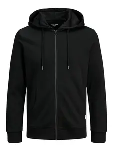 Jack & Jones Plus Tepláková bunda  čierna
