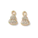 Brass Micro Pave Clear Cubic Zirconia Charms